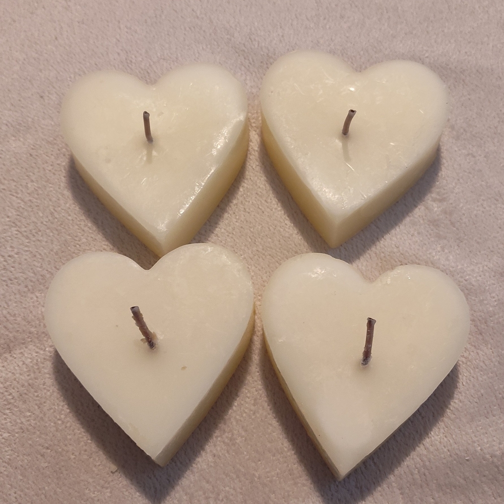 Heart-Shaped Cream Candles